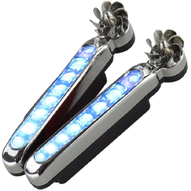 ĐÈN LED 8 Bóng Chạy Bằng Năng Lượng Gió Xe Gắn Đầu Ô Tô Bộ 2 Cái