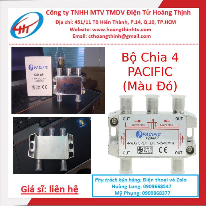 Bộ chia truyền hình cáp pacific 1 ra 4 tivi - sp000267