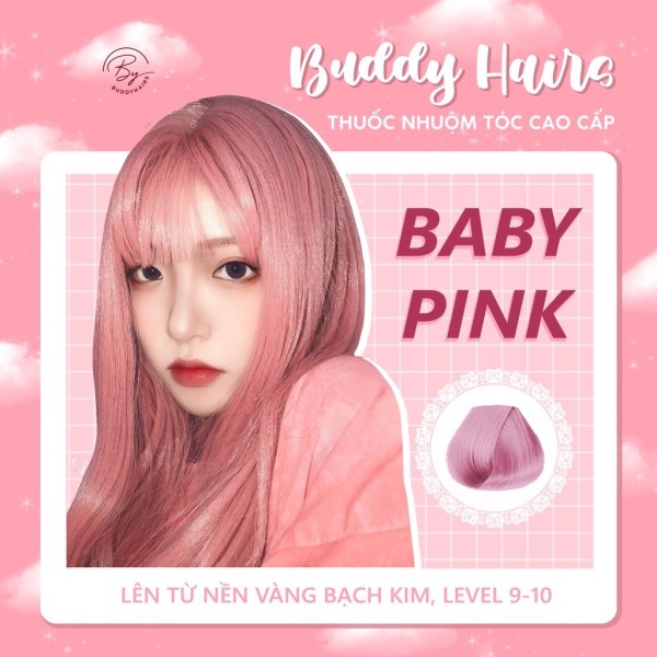 Kem nhuộm tóc màu Baby Pink – Blinkhair, tặng kèm trợ nhuộm và gang tay