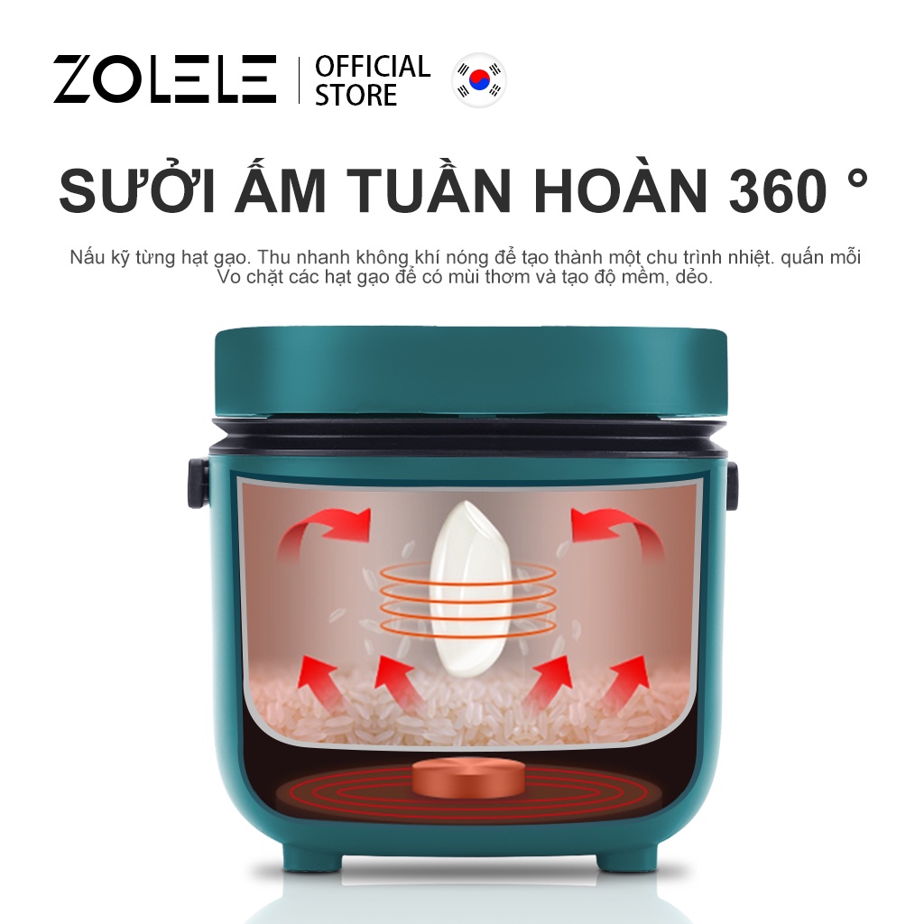 Nồi cơm điện mini ZOLELE ZB001 1.2L (Lòng nồi 800ml)