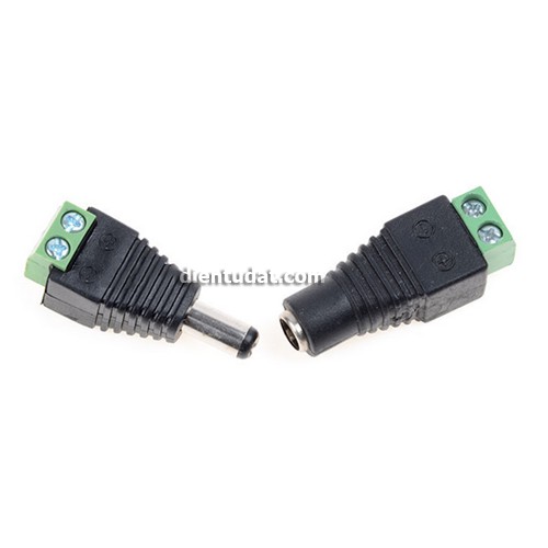 Jack dc ra chân domino 2 pin 5.5x2.1mm