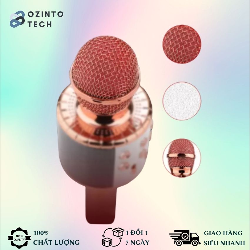 [ ƯU ĐÃI LÊN TỚI 50%]  Mic Hát karaoke kết nối Bluetooth không dây, micro không dây, micro karaoke bluetooth, micro live stream, micro không dây bluetooth Ozinto Technology OT17