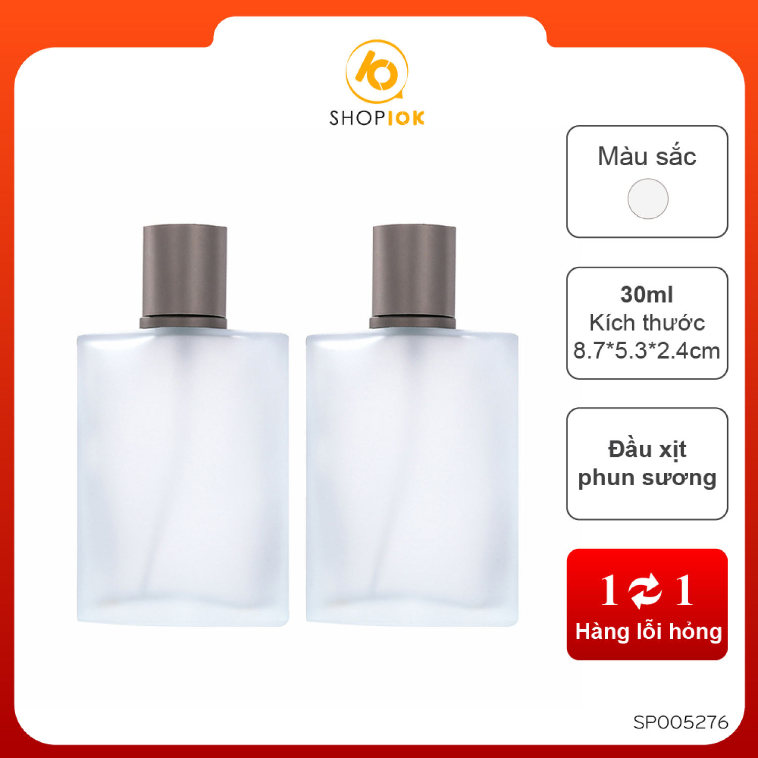 Lọ chiết nước hoa thủy tinh 30ml, vỏ chai đựng nước hoa vòi xịt phun sương mẫu mới
