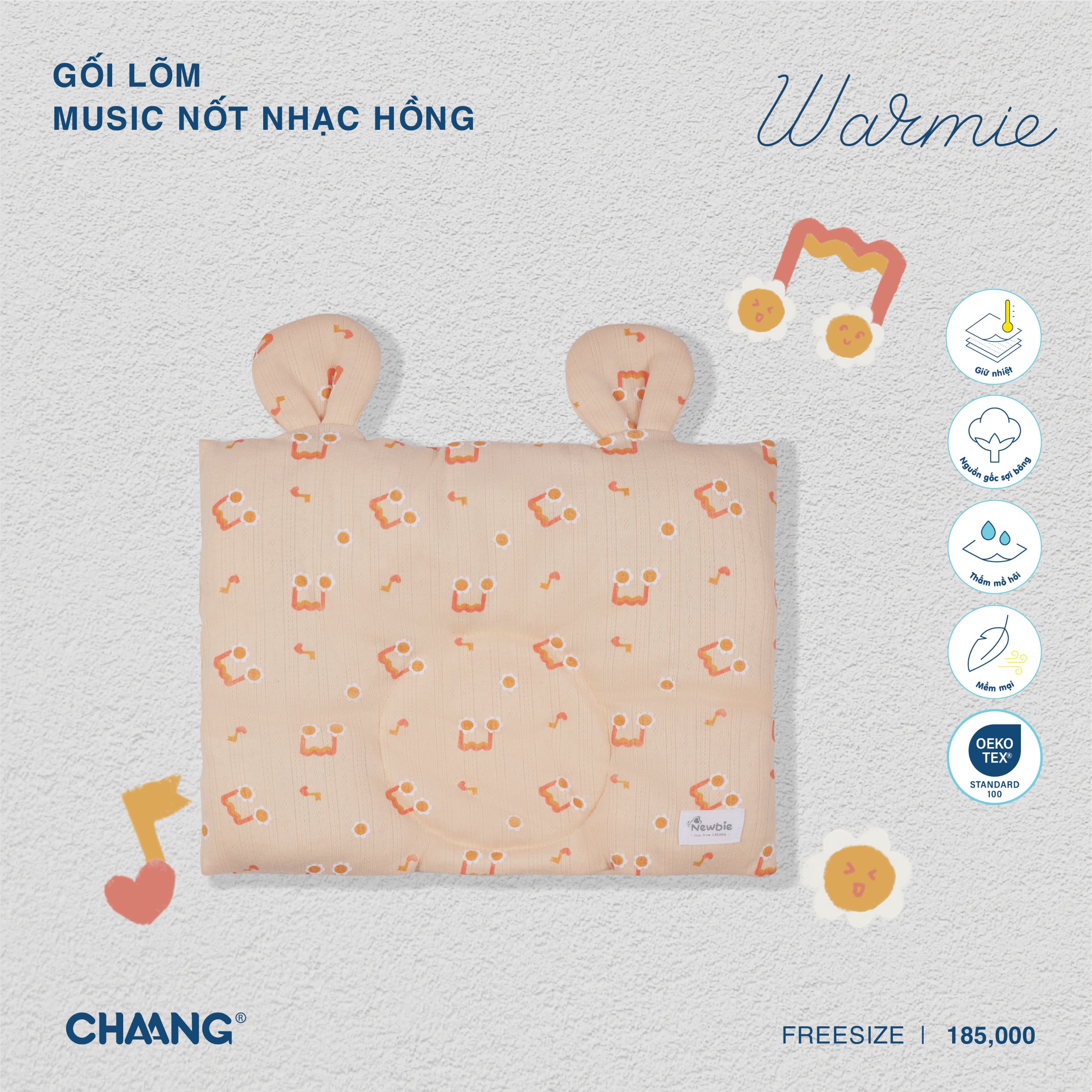 [CHAANG] Gối lõm cho bé sơ sinh Music Chaang
