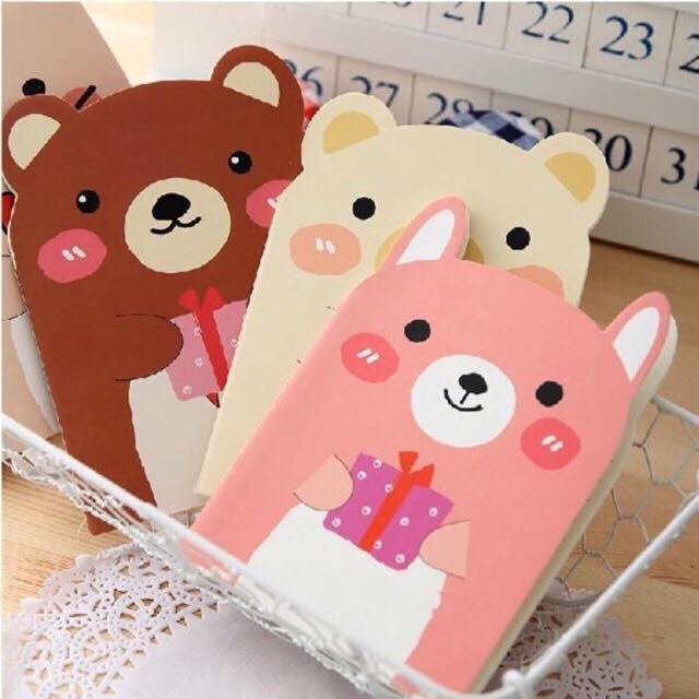 Combo 10 Quyển Sổ Tay Hình Gấu ( 40 Trang )