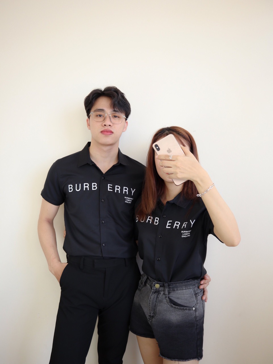 Sơ mi nam nữ tay ngắn in chữ cực đẹp