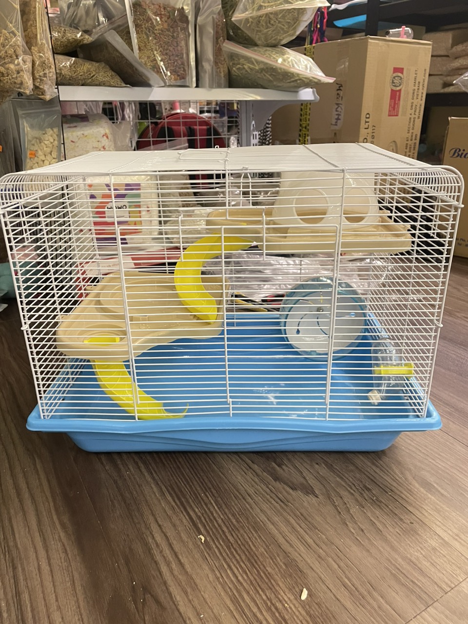 Lồng Hamster Mặt Mèo 3 Tầng Supper (size dài49 cao37 rộng32cm)