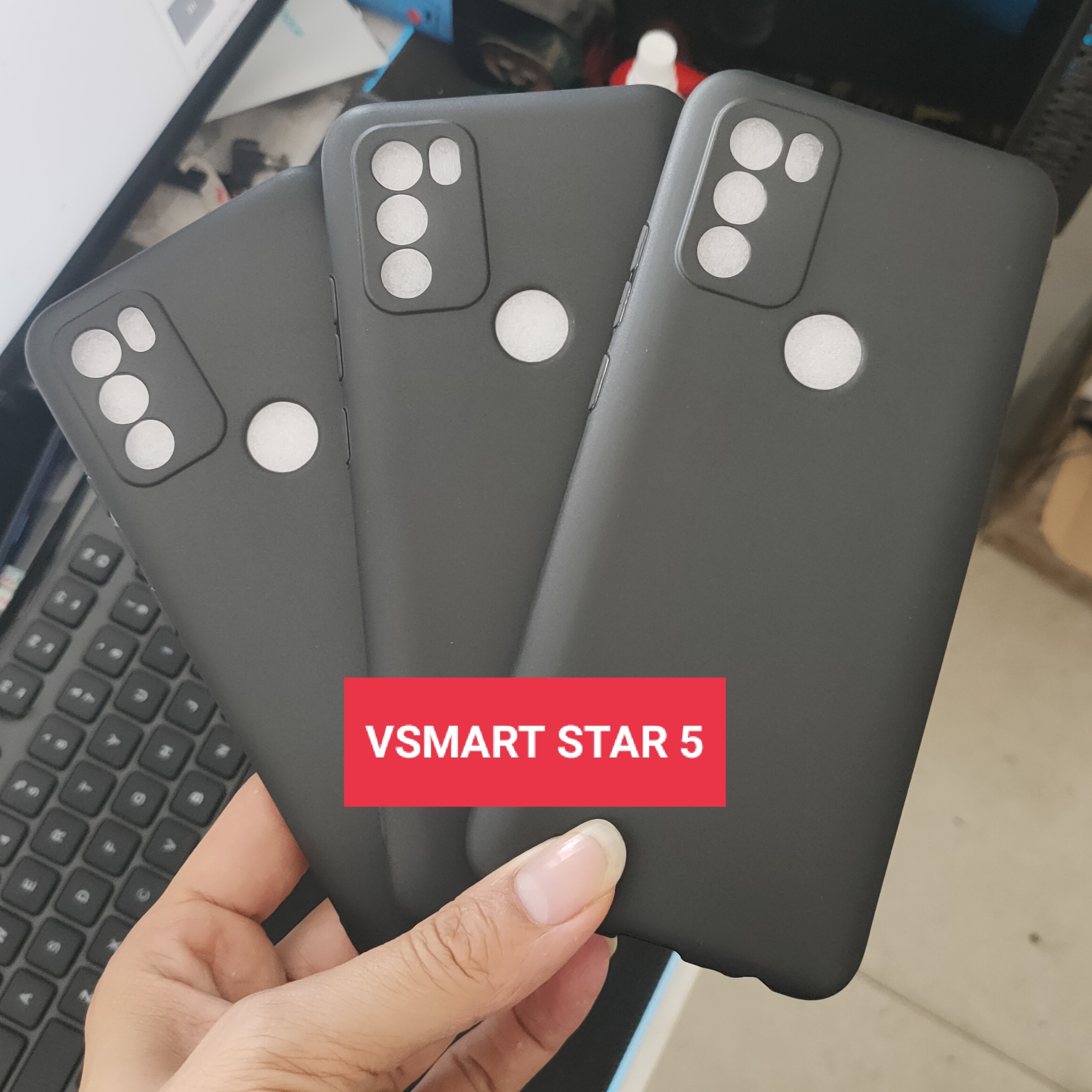 Ốp lưng tpu vsmart star 5 - đen nhám