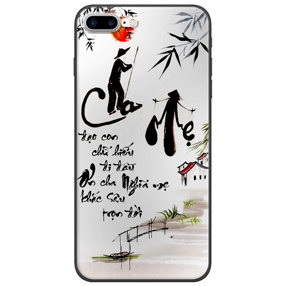 Silicone case for iPhone 7 Plus - Thư pháp cha mẹ