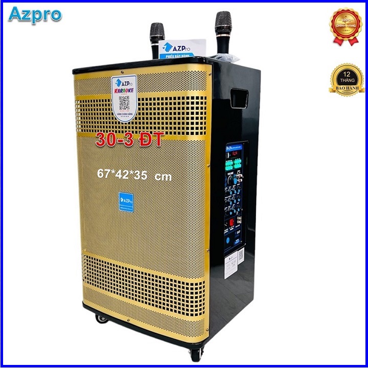 Loa kéo Bluetooth chính hãng AZPRO,AZ-329 Bass 30- 3 Đường tiếng,thùng gỗ sơn bóng cao cấp,có reverb,tặng 2 mic không dây set tần sốLoa kéo Bluetooth cao cấp  AZ-329,Tặng 2 mic sét tần số