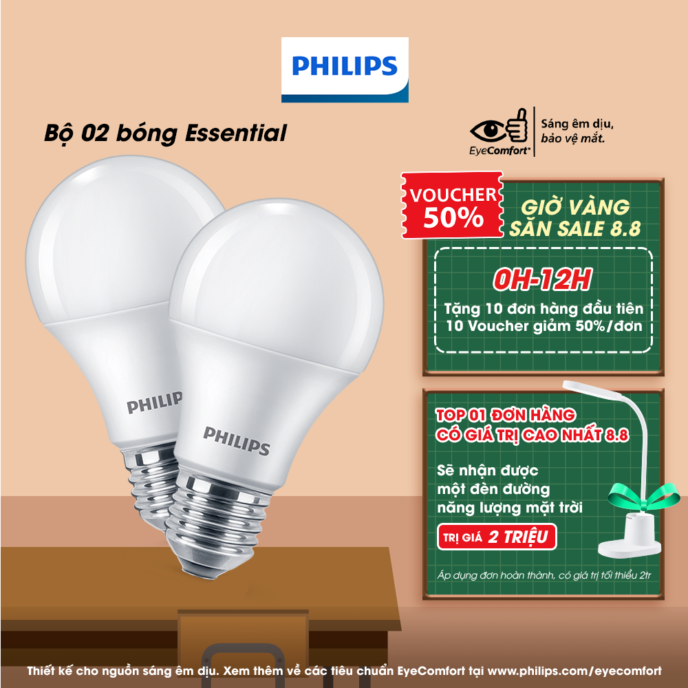 Bộ 02 bóng đèn LED PHILIPS bulb A60 - Công suất (7W, 9W, 11W)