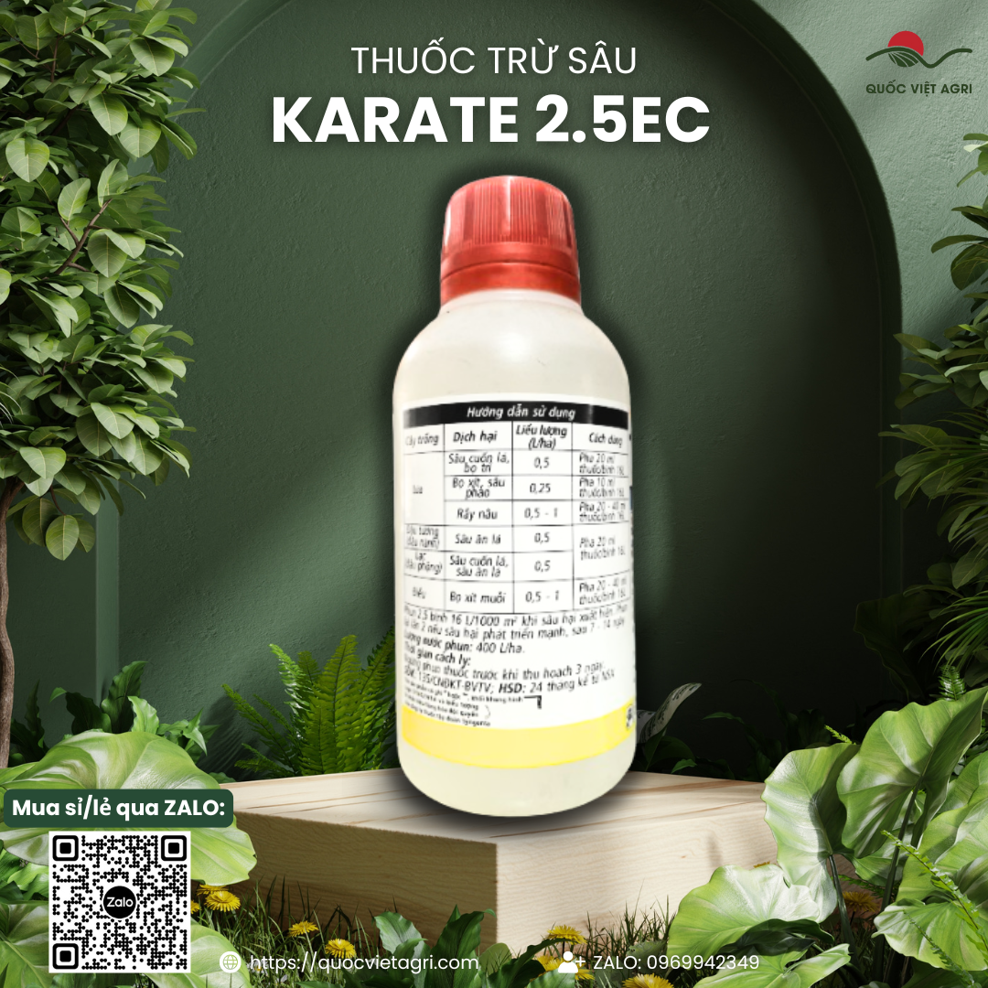 Thuốc trừ sâu KARATE 2.5EC Syngenta Thuỵ Sĩ (chai 250ml) - Lambda cyhalothrin 25g/l Trừ Sâu cuốn lá, Bọ trĩ, Bọ xít muỗi, Sâu phao, Bọ xít