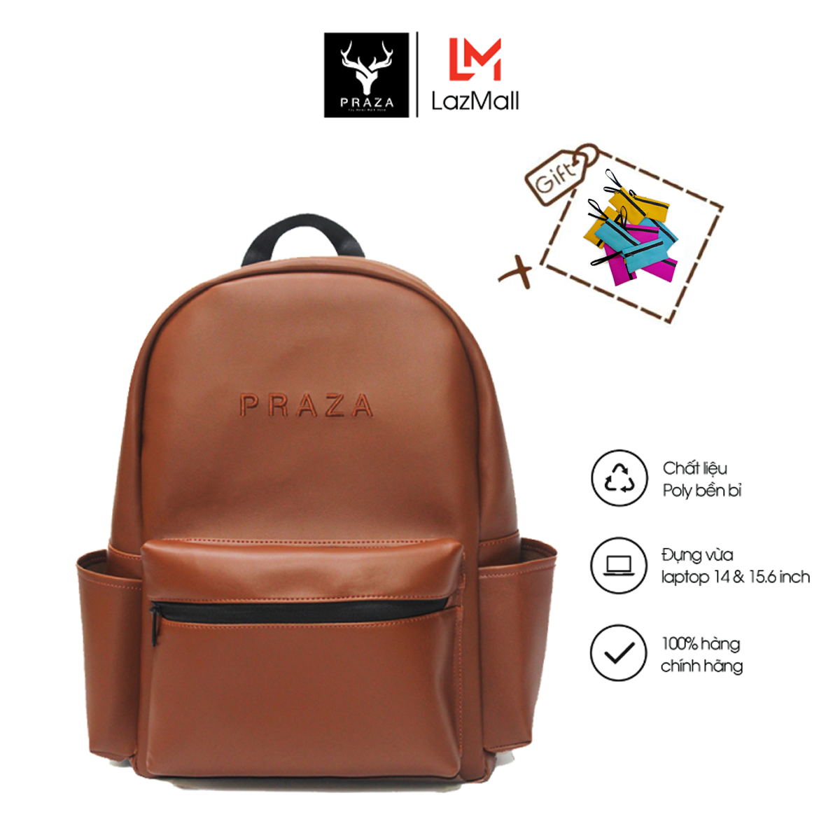 Balo Da Nam Nữ Basic New Original Backpack PRAZA - BL201