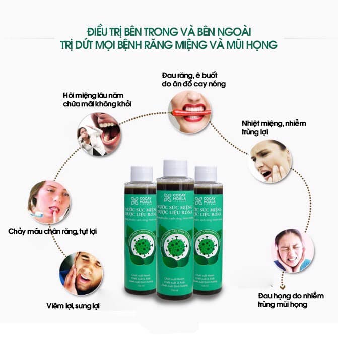Nước súc miệng dược liệu Rona - cỏ cây hoa lá