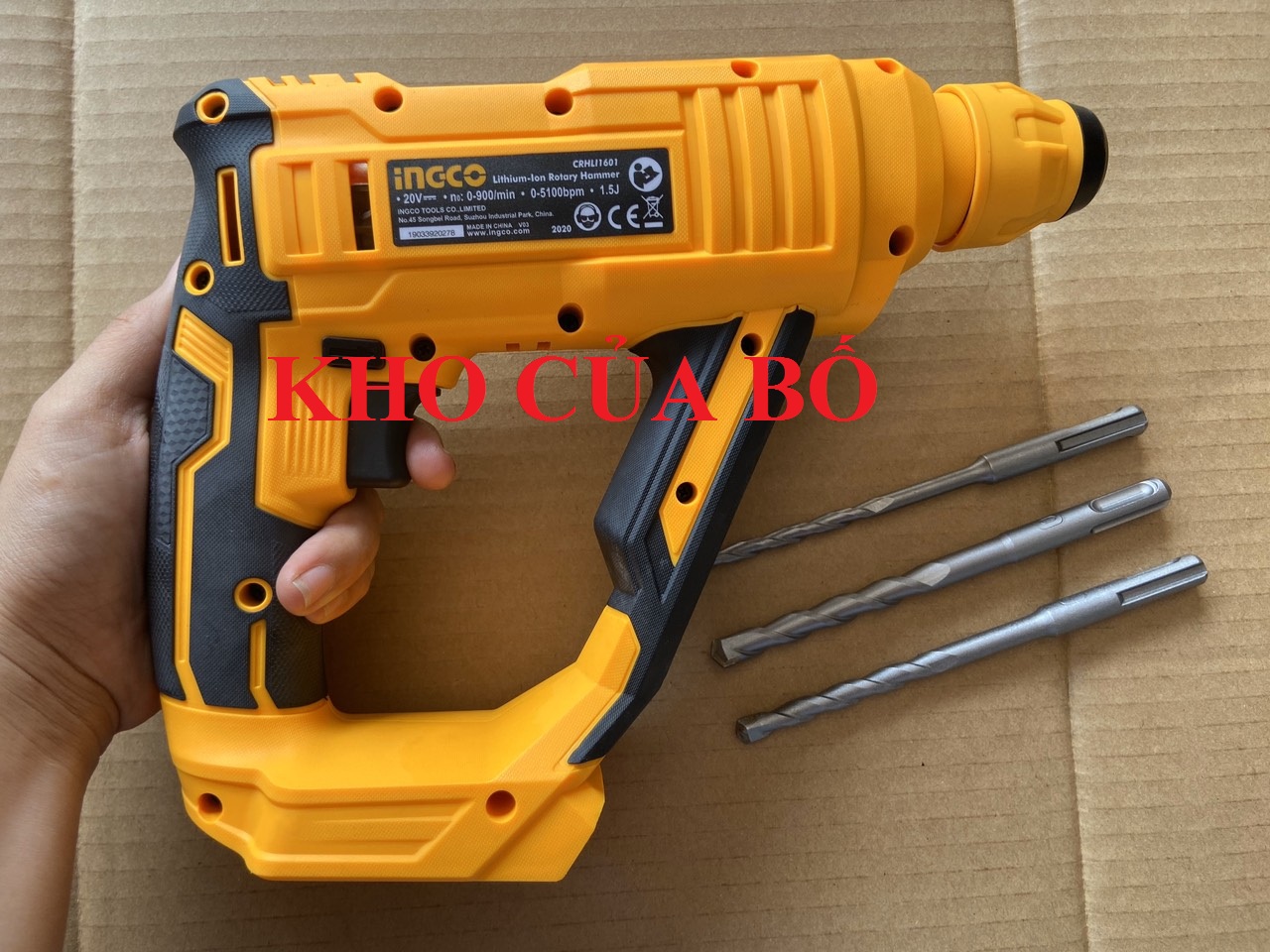 Máy khoan bê tông dùng pin 20v ingco crhli1601