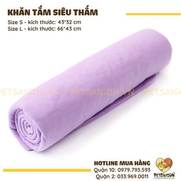 KHĂN TẮM SIÊU THẤM CHO CHÓ MÈO