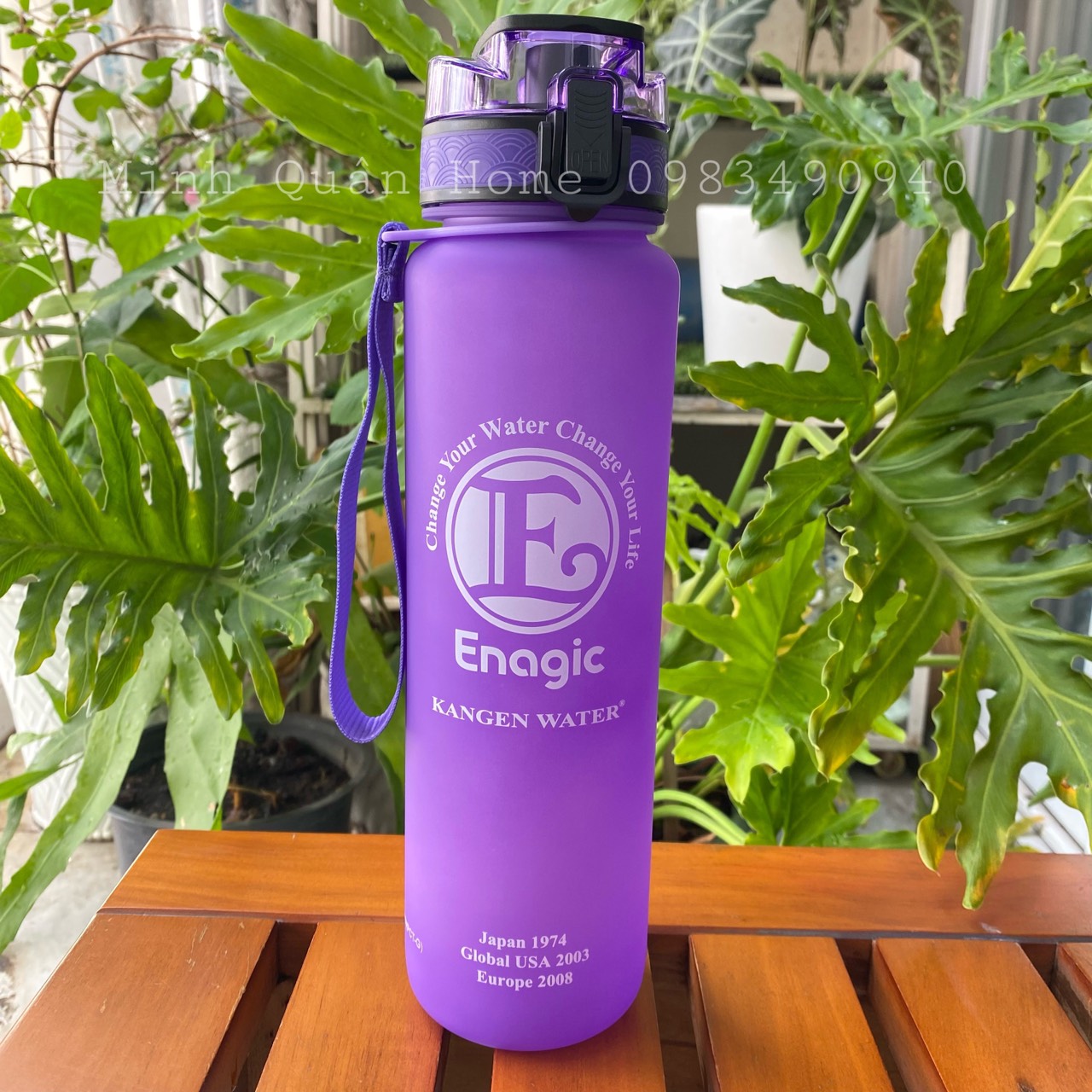 Bình đựng nước ion kiềm Kangen 1L - 800ML màu tím nhám