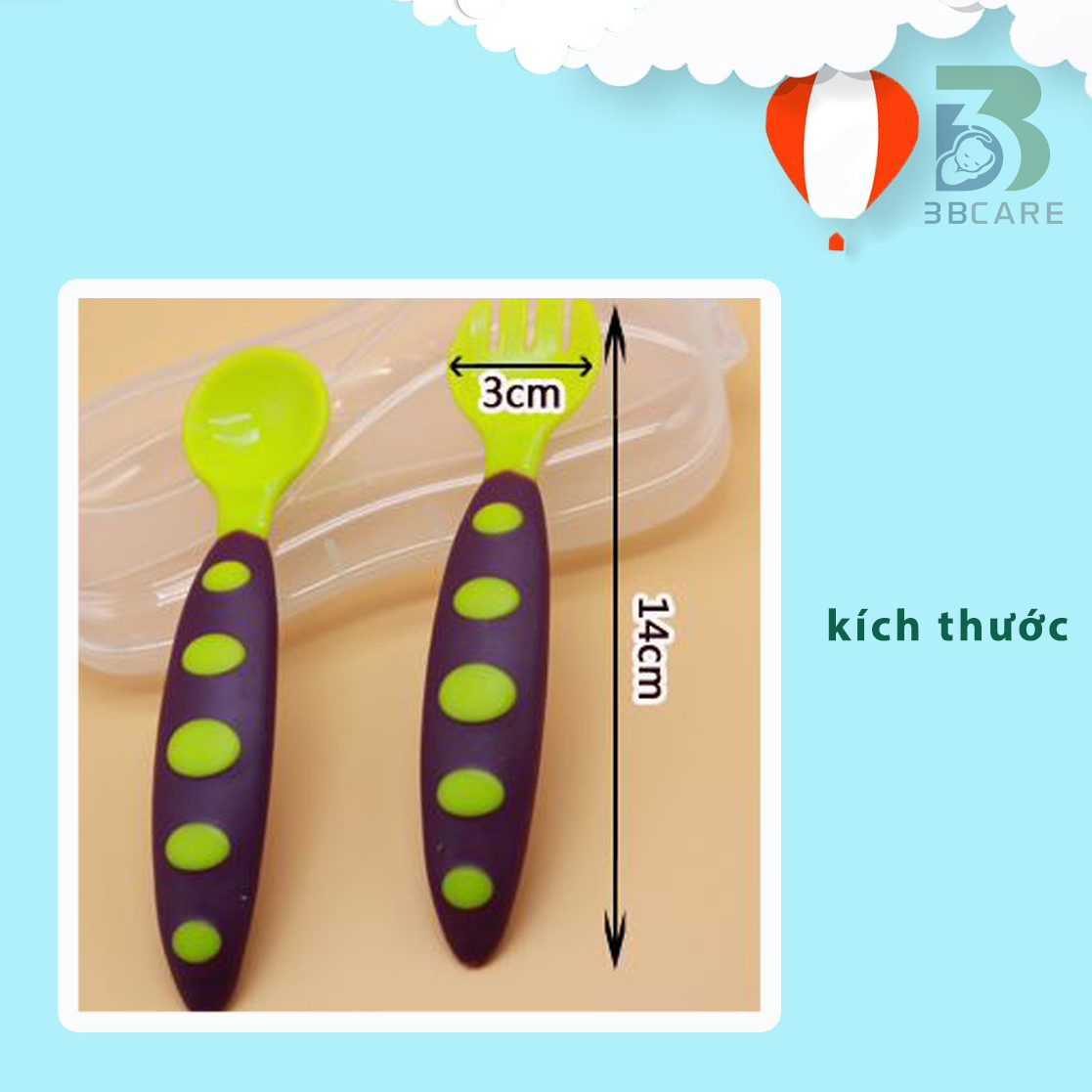 Bộ thìa dĩa tập ăn dặm Kichi cho bé