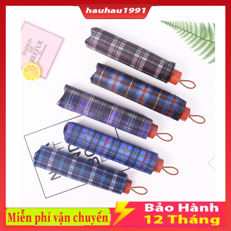 Ô kẻ vuông, dù ô che mưa che nắng gấp 3 kẻ, Chống tia UV hàng loại 1