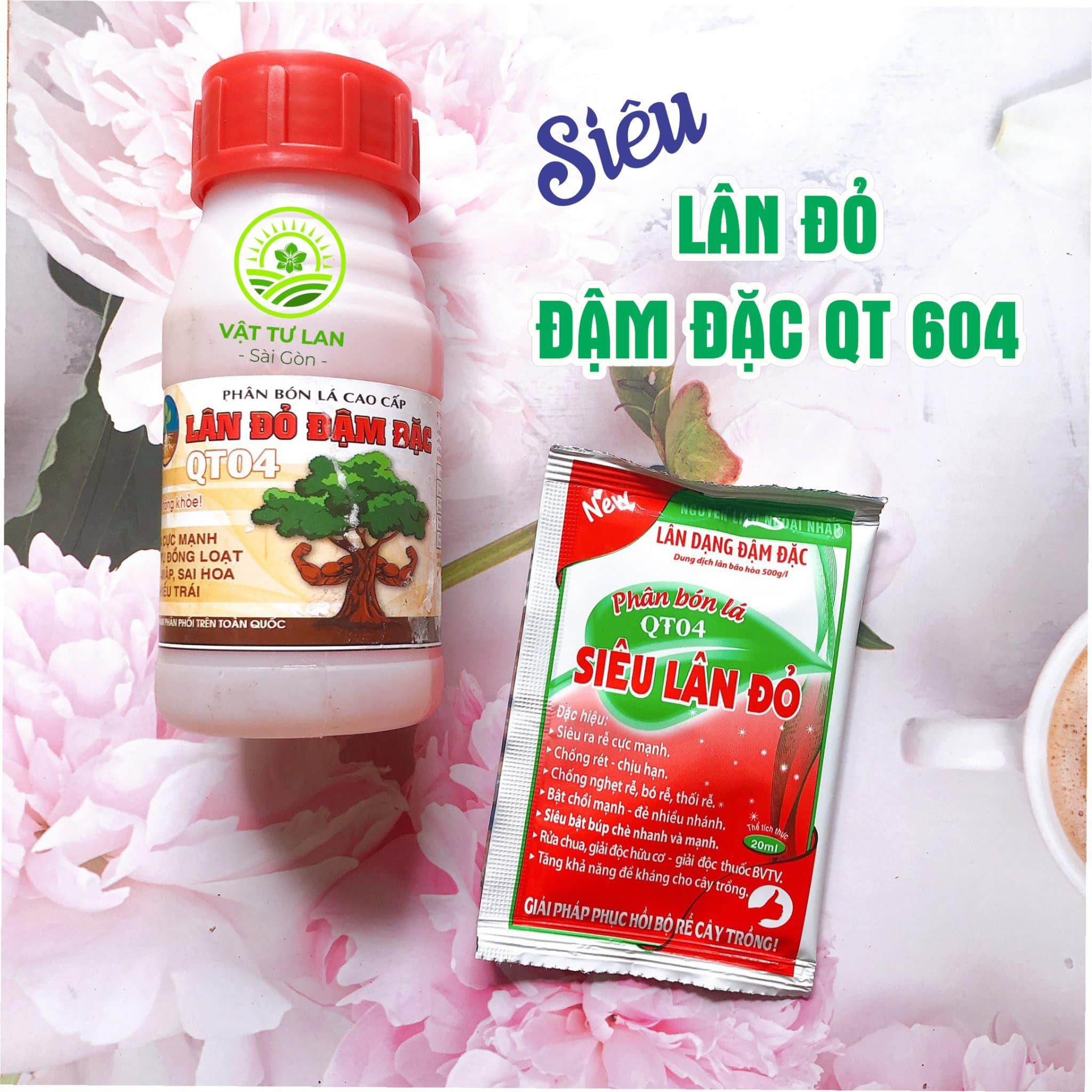 [HCM]PHÂN BÓN LÁ SIÊU LÂN ĐỎ ĐẬM ĐẶC QT04 DẠNG GÓI DÙNG THỬ 20ML