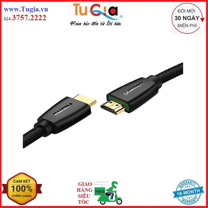 Cáp HDMI 2.0 3D/4K Ugreen 40412 5m - Hàng Chính Hãng