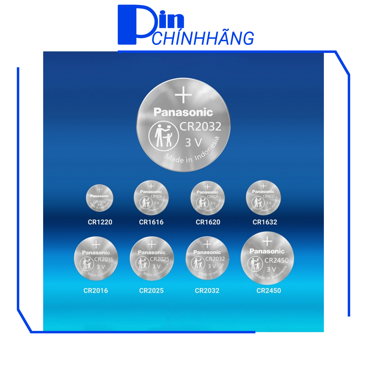 Vỉ 4 Pin Panasonic CR2032 Lithium 3V chính hãng (Pin CMOS, đồng hồ, remote, smartkey, v.v...)