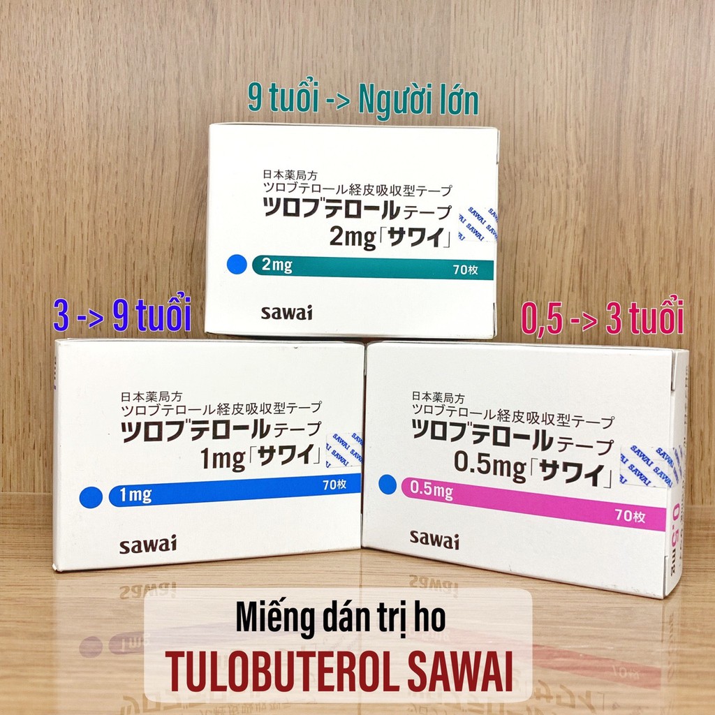 1Mg (3Y - 9Y) - COMBO 7 Miếng Dán Trị Ho Sawai Tulobuterol Nhật Bản CHO TRẺ TỪ 3-9 TUỔI