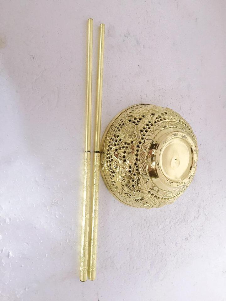 bát đũa đồng hàng đẹp đường kính 11,5cm