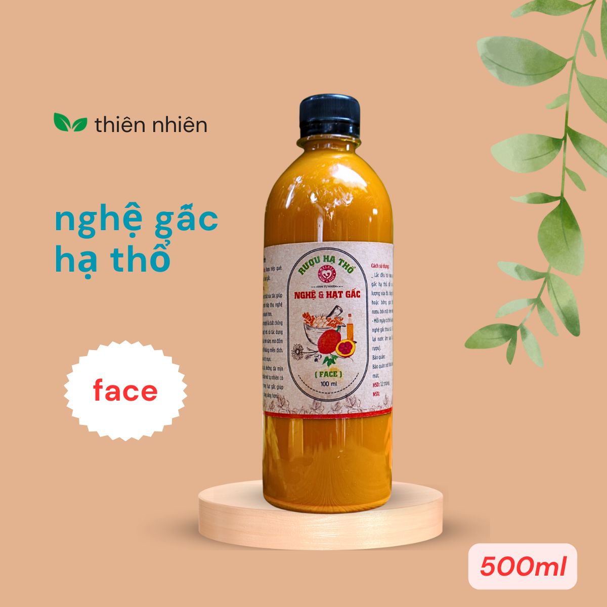 Cốt nghệ hạt gấc hạ thổ (dùng cho mặt)