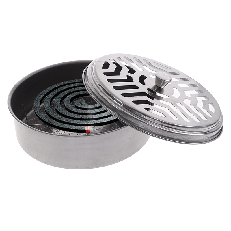 ZJ Mosquito Coil Holder Coil Incense Burner with Mesh Stand Camping Garden