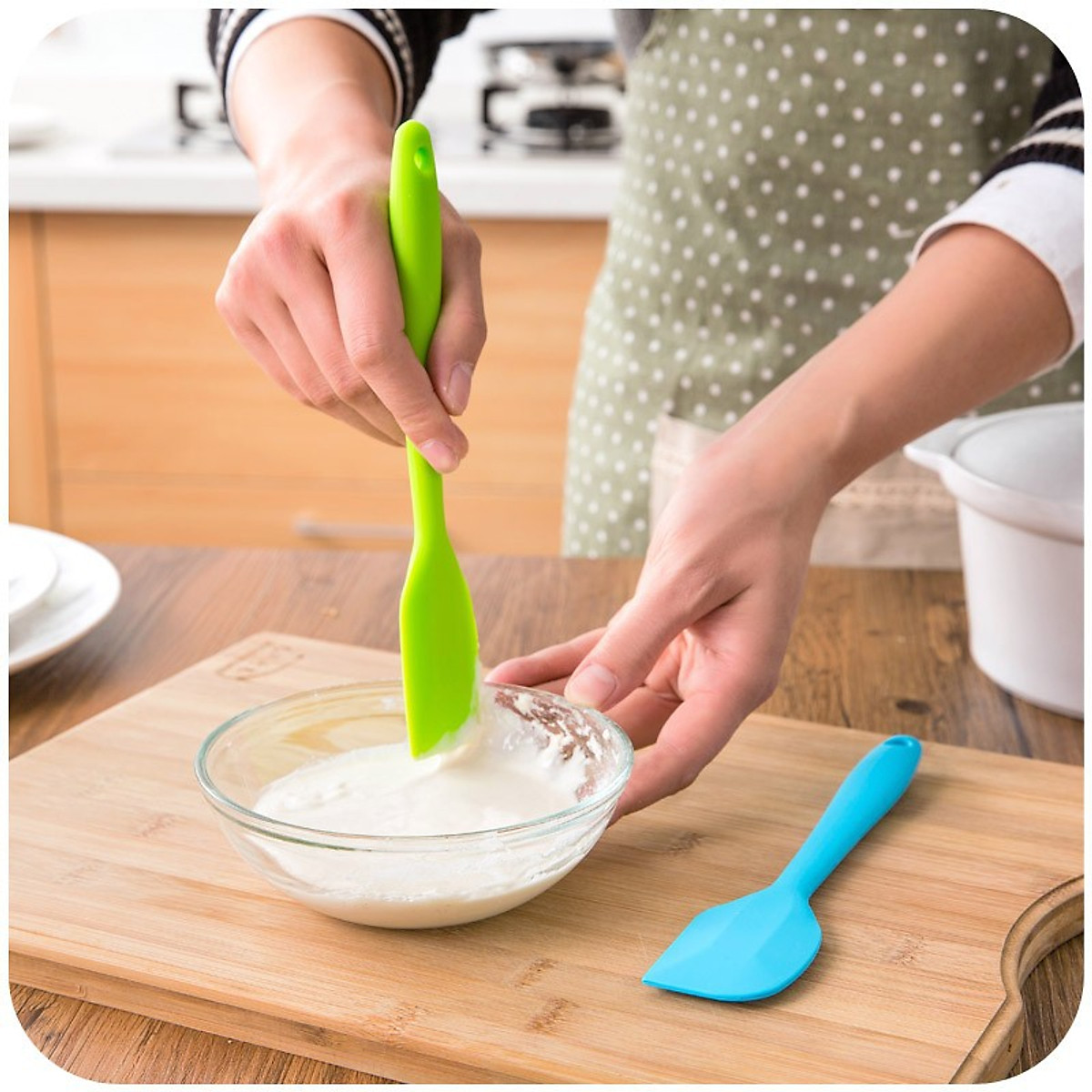 Spatula- Phới dẹt Silicon  đúc trộn bột
