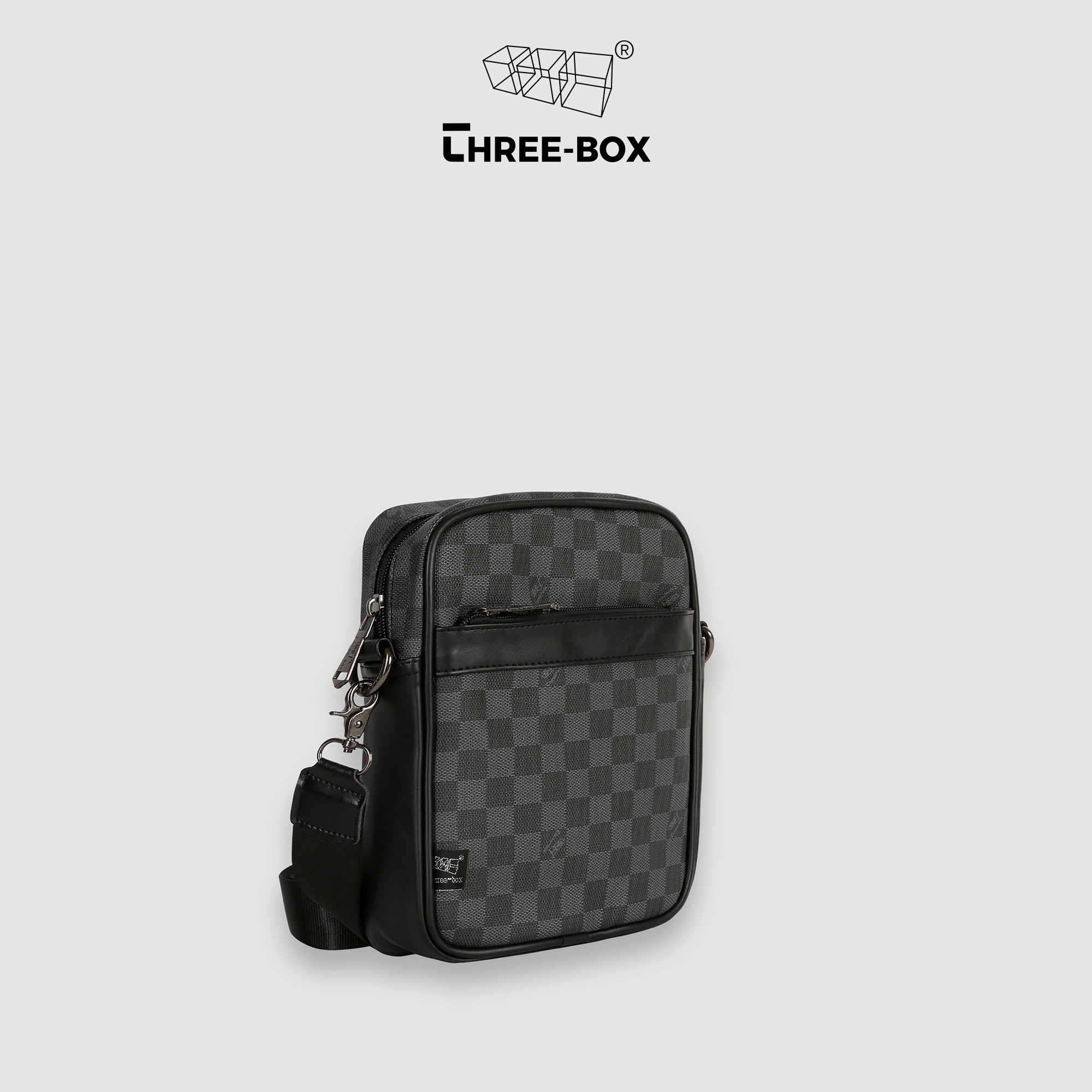 Túi đeo chéo thiết kế basic họa tiết Damier thương hiệu Three-Box - MS3629