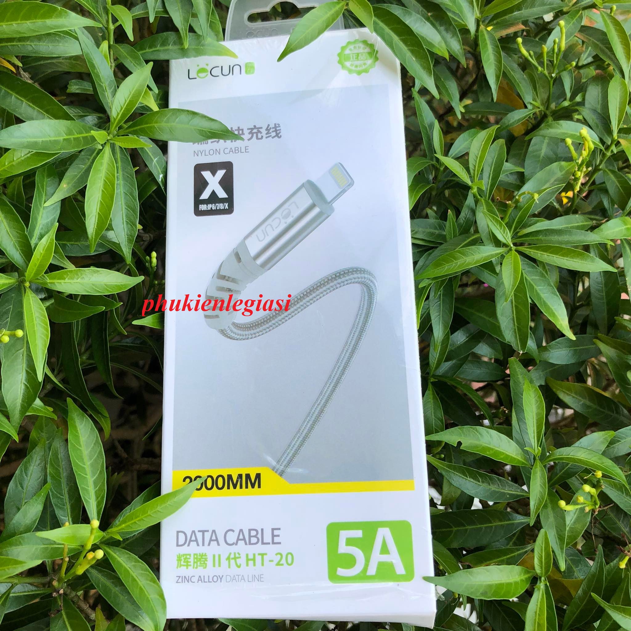 (Loại tốt)Cáp Iphone dài 2M Lecun dây dù GS20 HT20