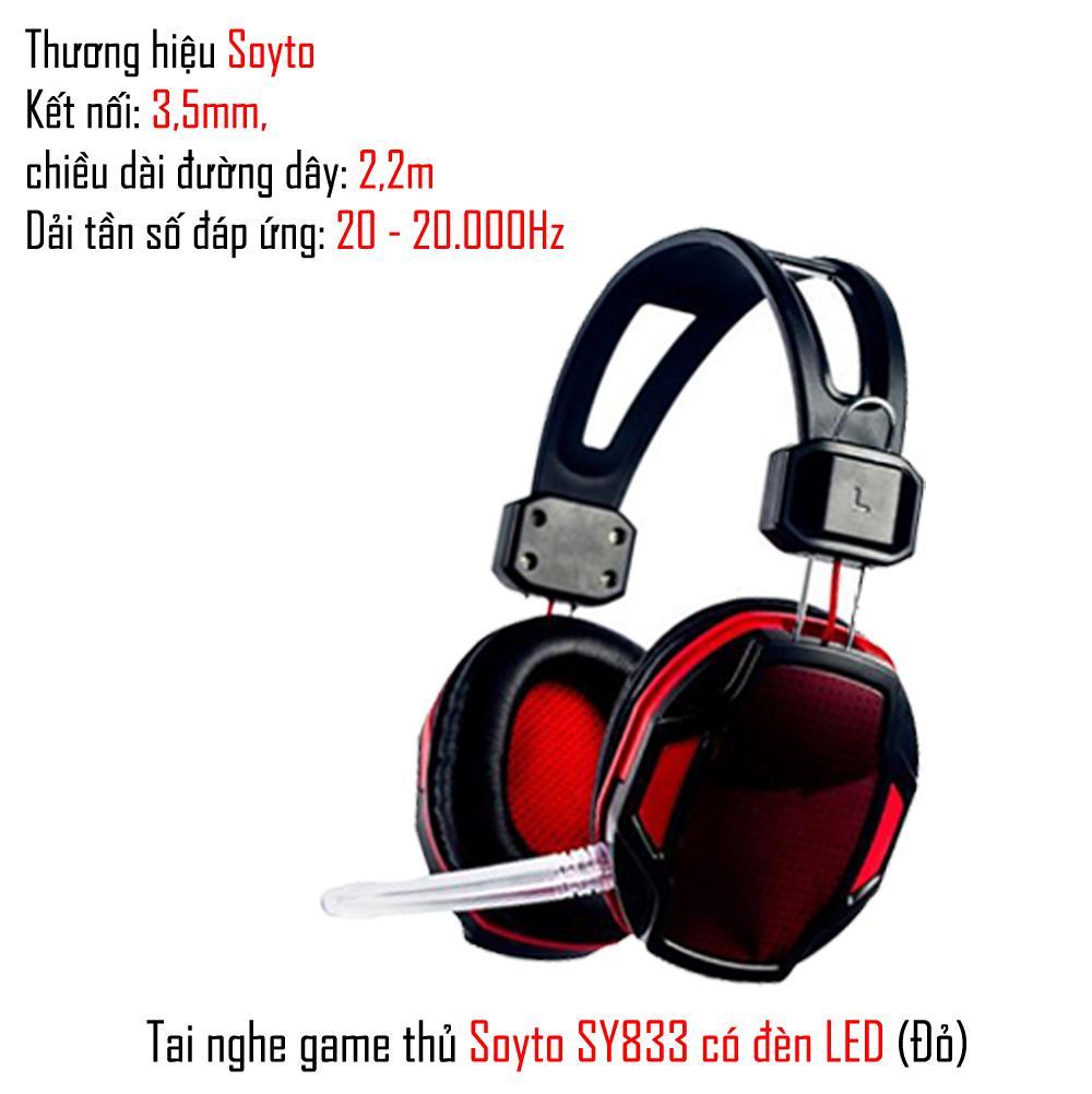 Tai nghe game thủ Soyto SY833 có đèn LED (Đỏ)