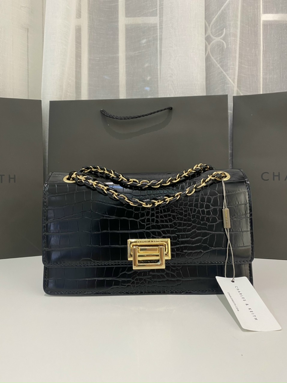 Túi Xách Nữ CNK Khóa Gập Chữ Nhật