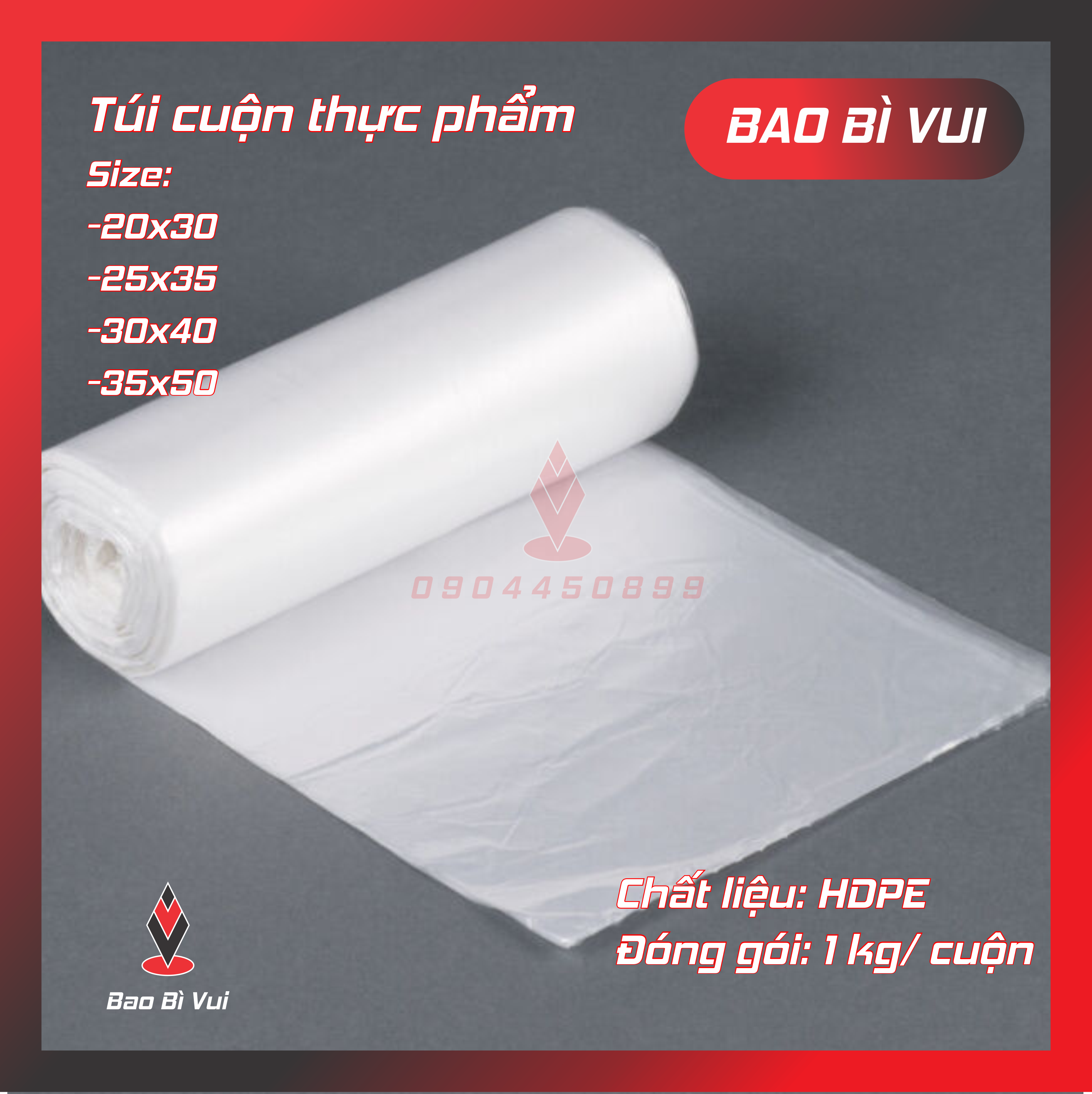 Cuộn 1 kg Túi cuộn thực phẩm CAO CẤP