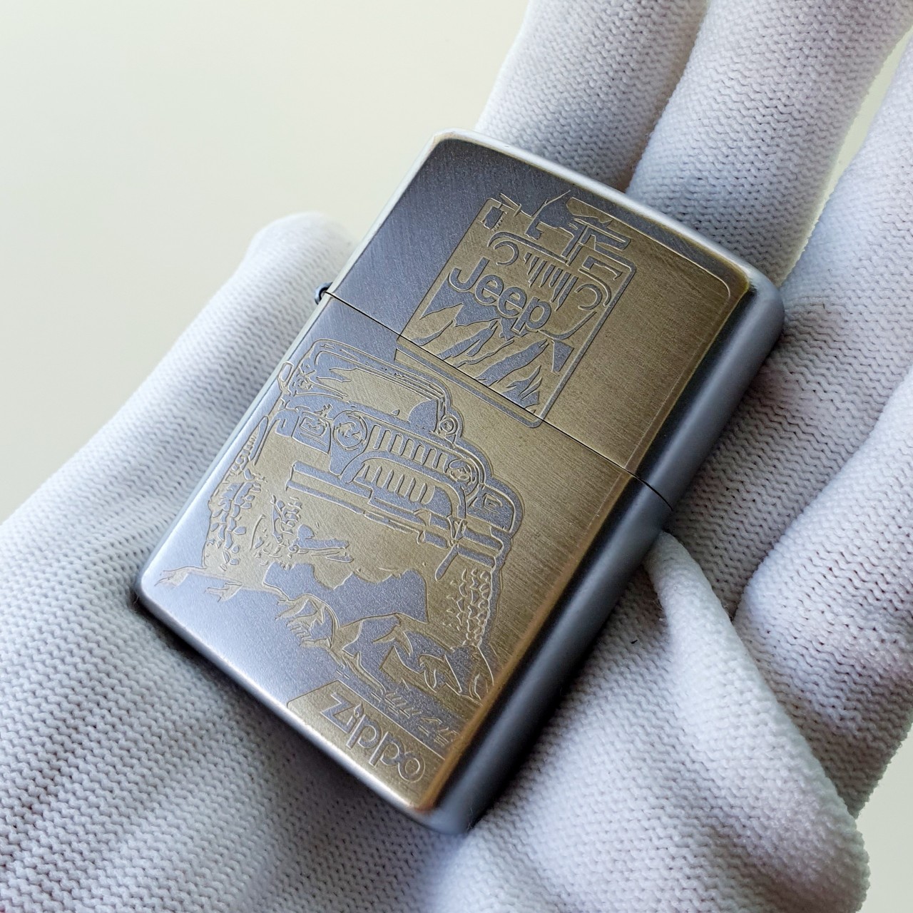 Zippo silver satin Jeep armor 2021 lighter Zippo novelty lighter box