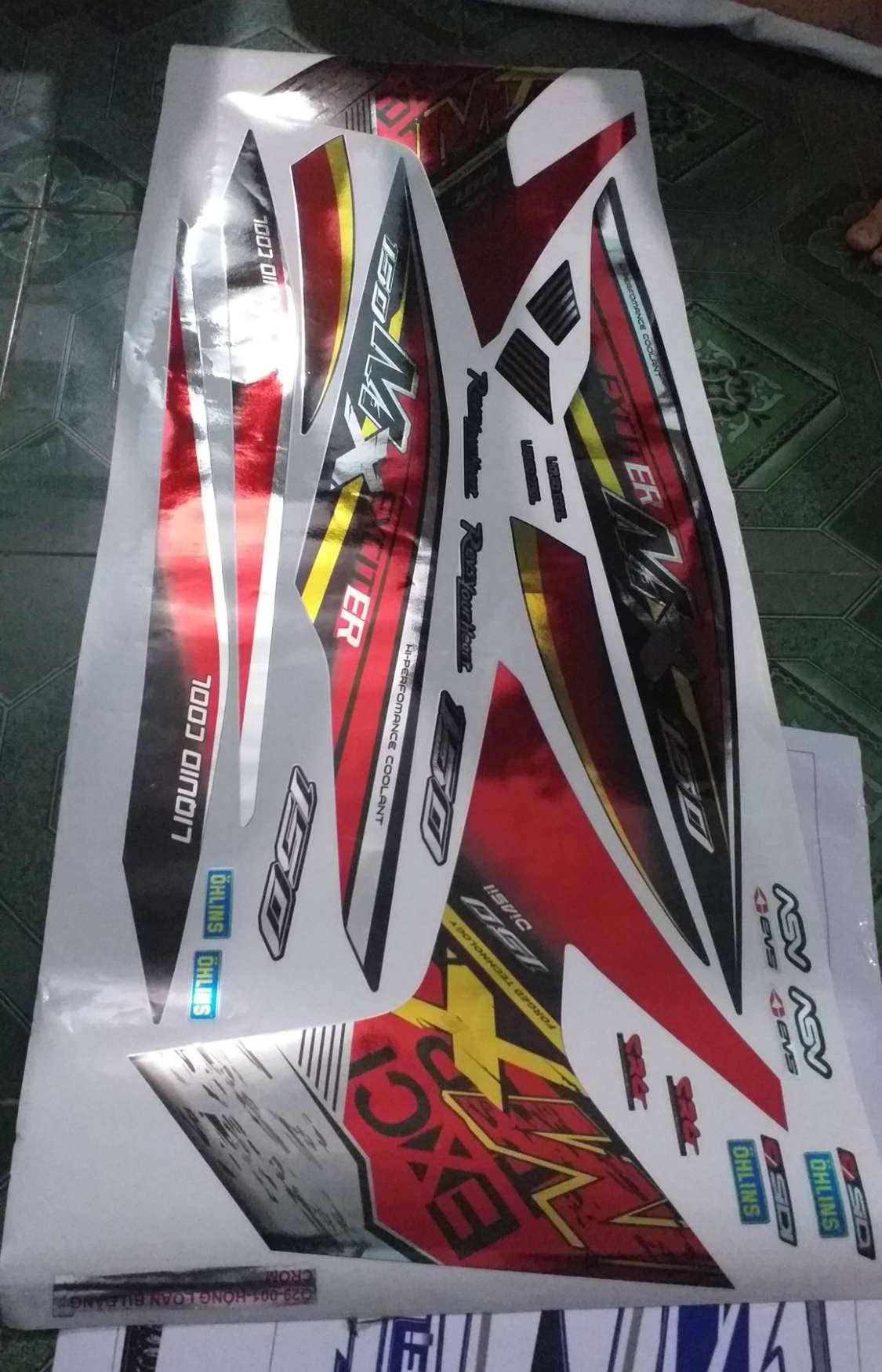 Tem rời crom dán xe ex 150