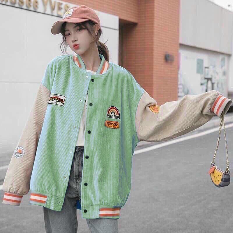 [HCM]Áo khoác Nhung gân Kiểu Dáng BOMBER Unisex Nam Nữ Mặc Đẹp CAO CẤP