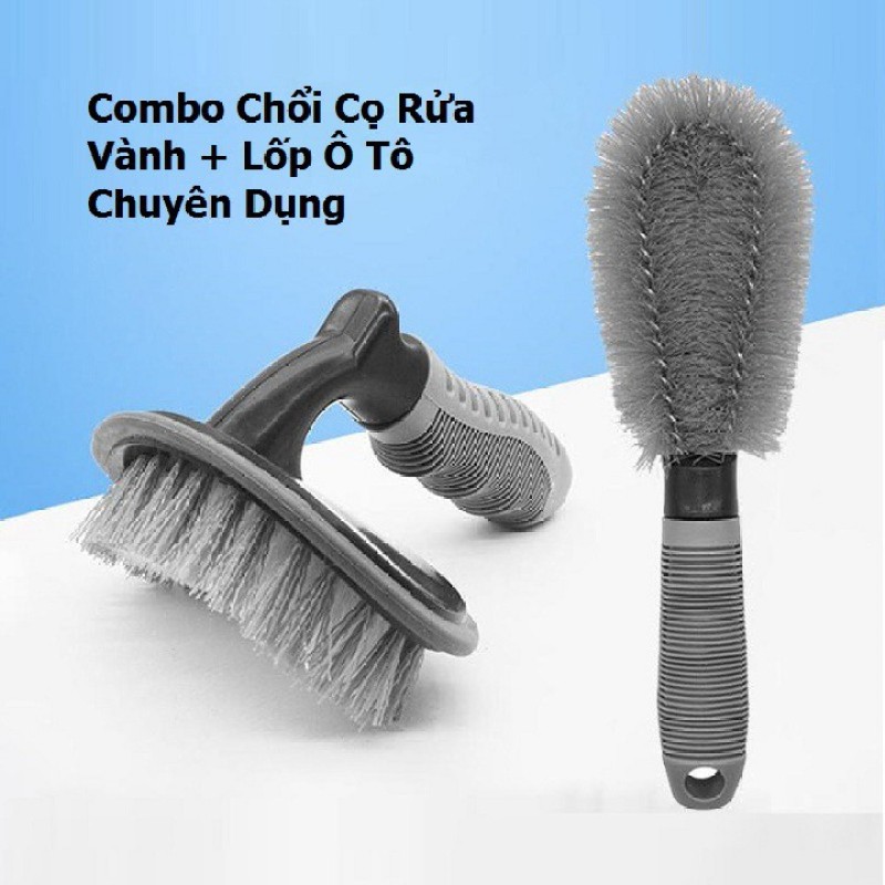 COMBO CHỔI CỌ RỬA VỆ SINH VÀNH + LỐP Ô TÔ THẾ HỆ MỚI