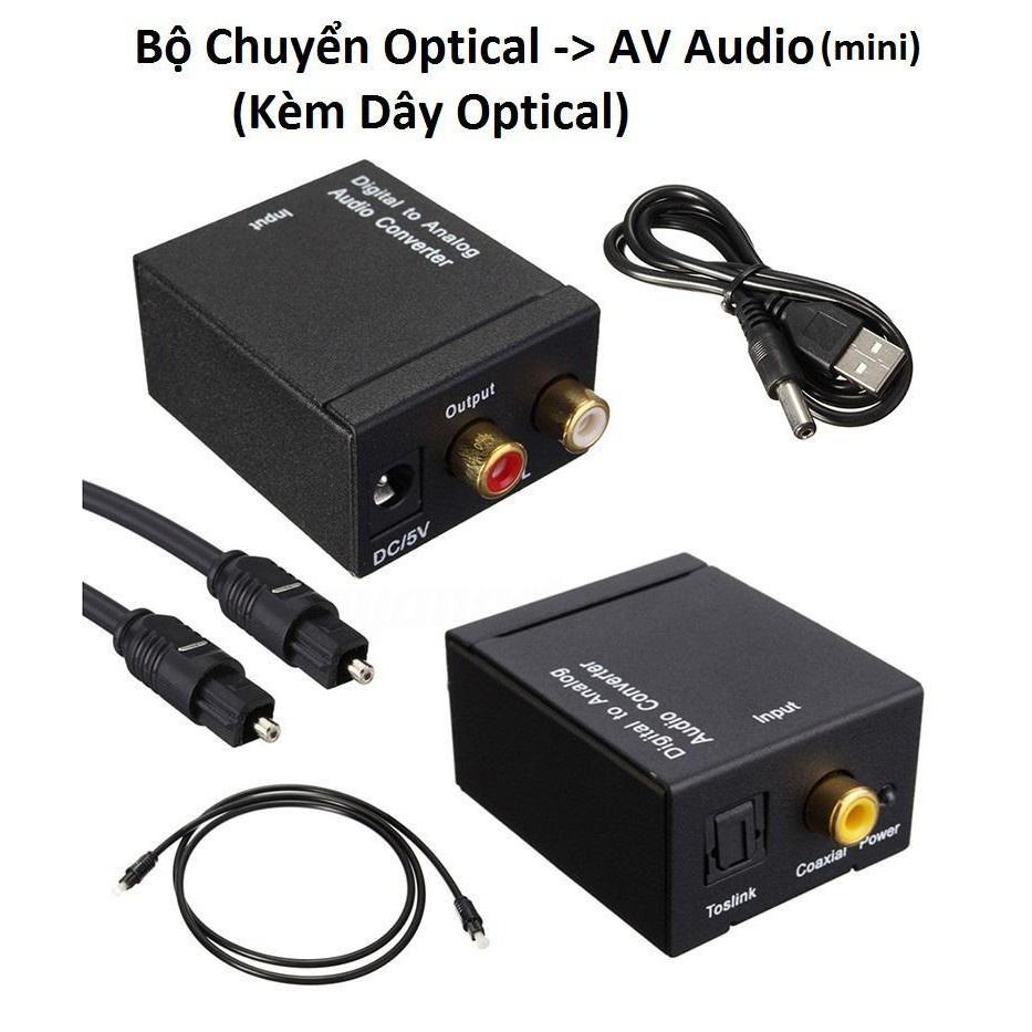 Bộ Chuyển Đổi Optical Ra Av Audio+Jack 3.5 Kèm Dây