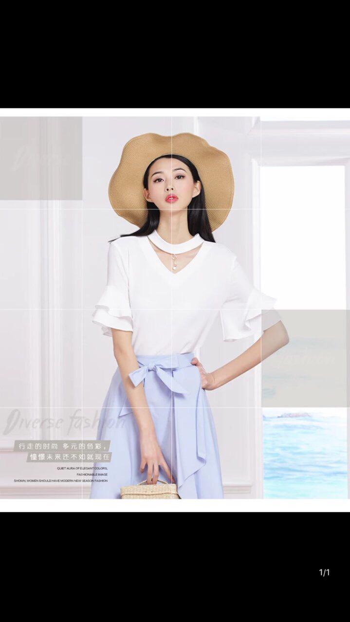 Áo Voan Kiểu Tay Lỡ Kết Hợp Vòng Cổ Đính Châu Xinh Xắng TTSL0224(TTS0215)