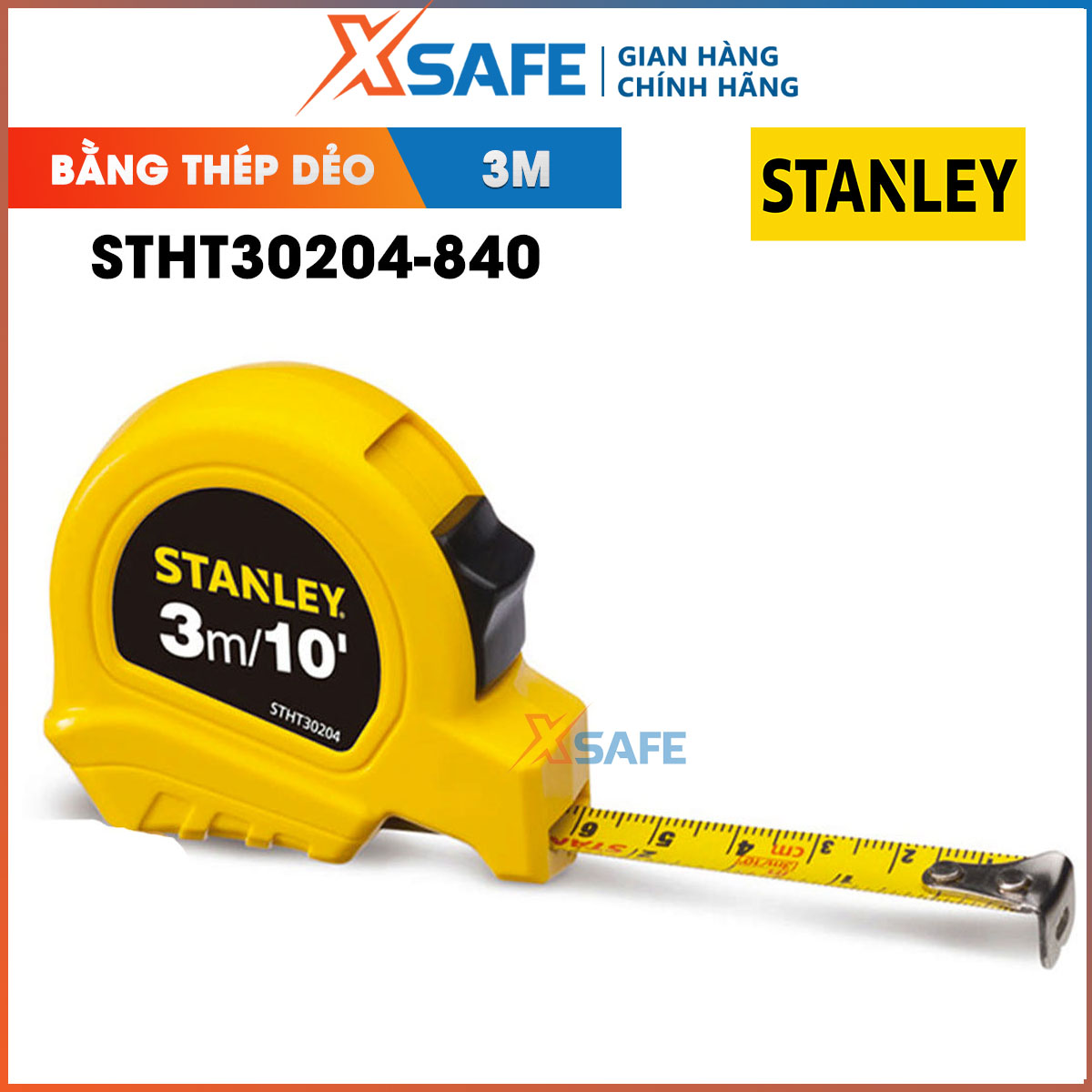 Roll ruler 3m stanley stht30204-840 steel plasticity. Roll ruler Stanley have the shell is made of ABS plastic coated rubber durable-distribution genuine xsafe