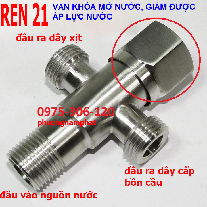 [LOẠI 1 GIÁ SỈ] Van Chia Nước Van Khóa Nước INOX 304 nối dây cấp và dây xịt T CẦU CÓ KHÓA ĐƯỢC NƯỚC T CẦU BA NGÃ GIÁ SIÊU SỈ, van chữ T khóa được nước khi sửa chữa, tăng giảm được mức nước xả ra