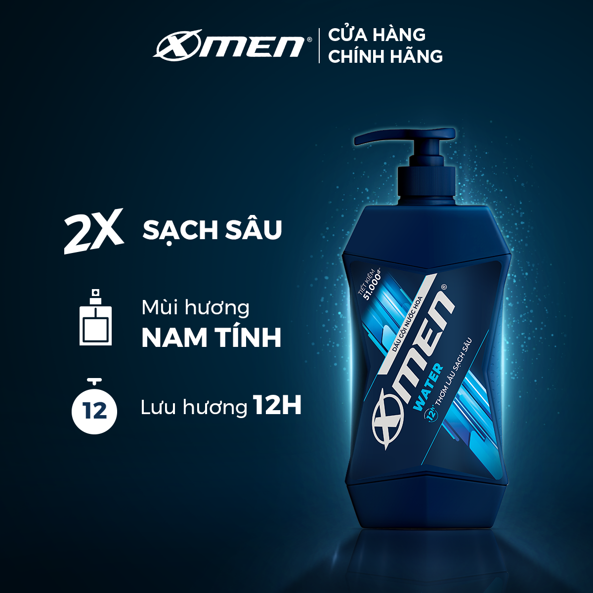 Dầu Gội Nước hoa X-Men Water 650g