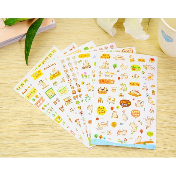 Set 6 - 12 tấm Sticker dán hình mẫu mới - chọn mẫu - MixASale
