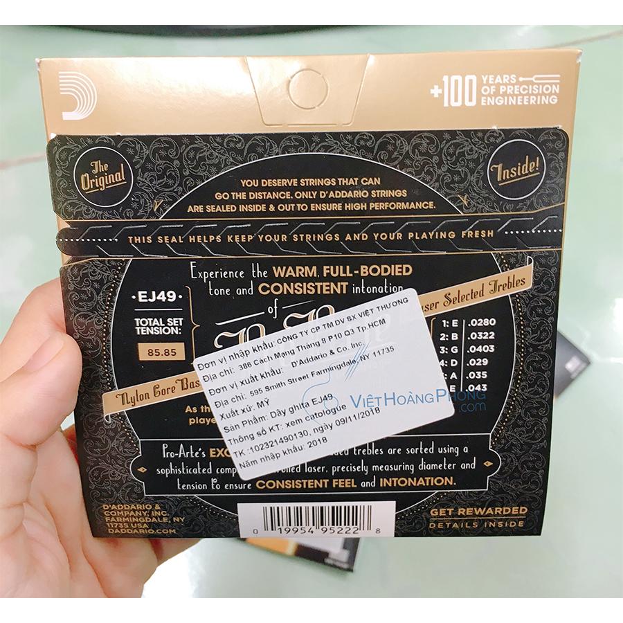 Dây Đàn Guitar Classic (Guitar cổ điển) D’Addario EJ49 (Black Nylon) - Việt Hoàng Phong