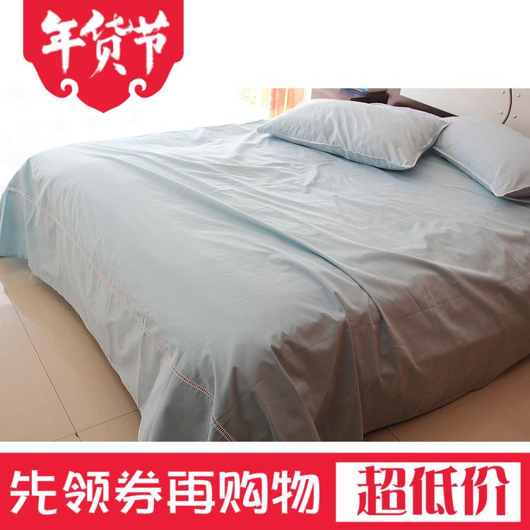 Ga Trải Giường Đơn Chiếc 100% Cotton Ba Mảnh 100% Cotton 1.5/1.8m M Giường Hai Người Màu Xanh Dương Màu Rắn Rỗng Diềm Hoa Bộ Chăn Ga Đơn