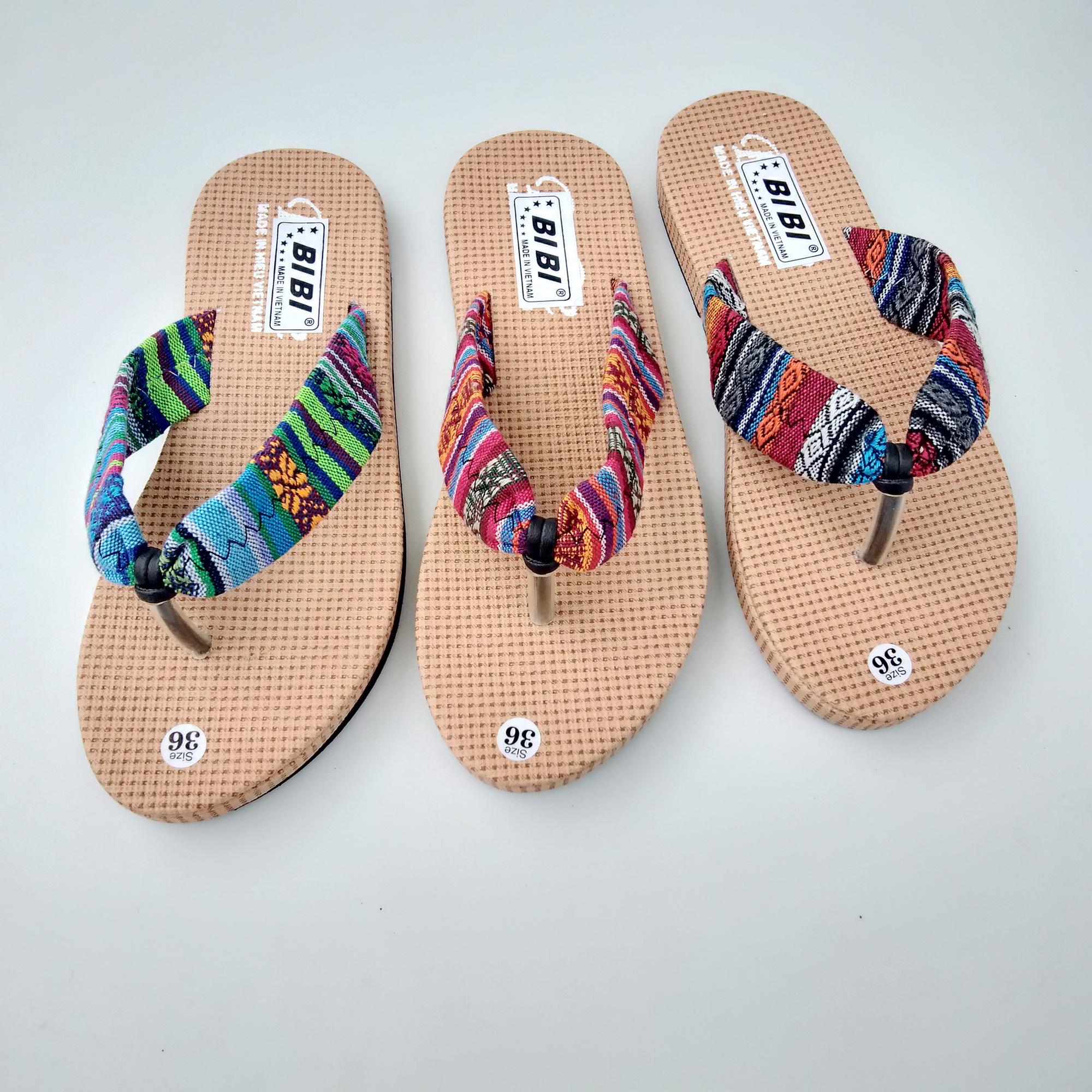 Dép xỏ ngón siêu nhẹ quai thổ cẩm