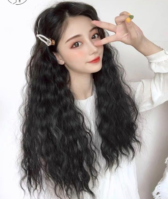 Tóc giả kẹp xù- tơ cap cấp- kẹp 6 phím